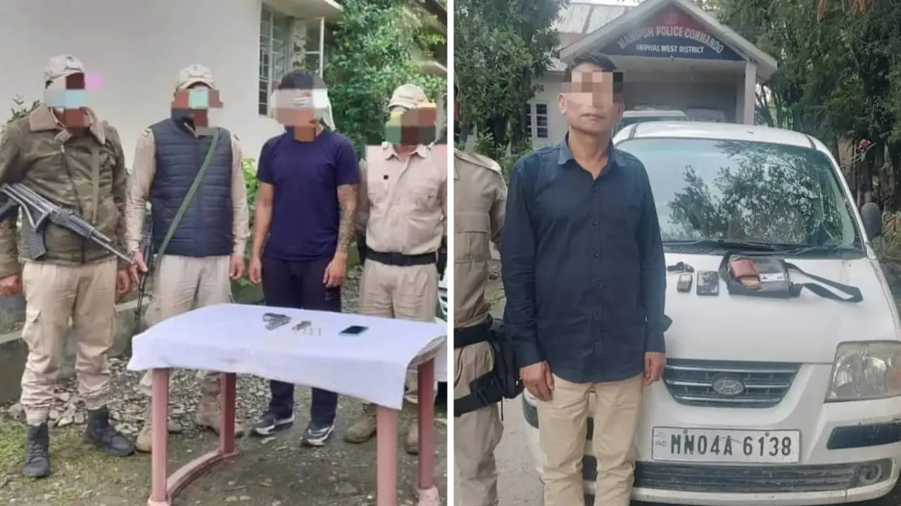 Manipur Police Arrest Two Suspected Militants, Seize Arms and Vehicles
