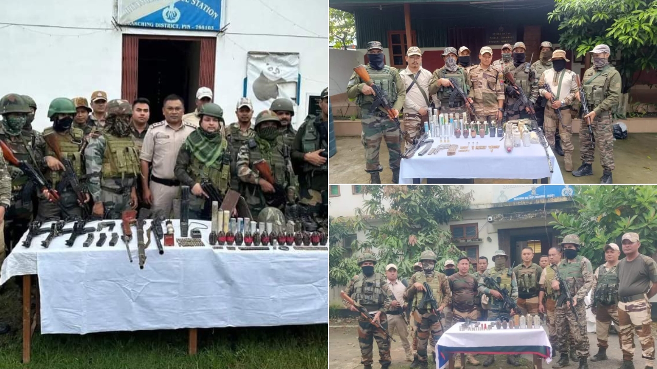 Manipur Police Recover Large Cache of Weapons and Explosives in Kakching and Thoubal